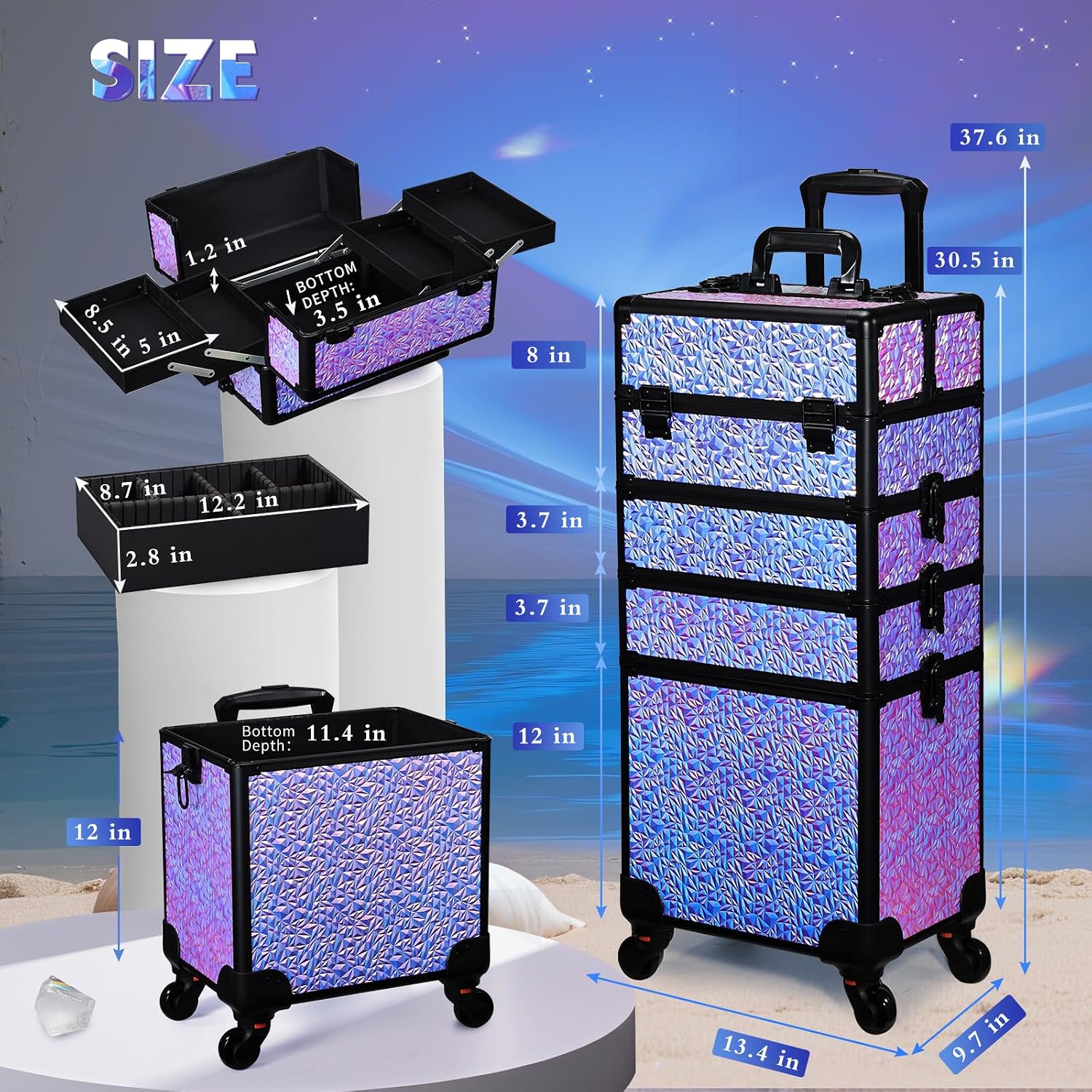 Rolling Makeup Train Case, Lar - Beauty & Makeup Katia Di Paola review and price